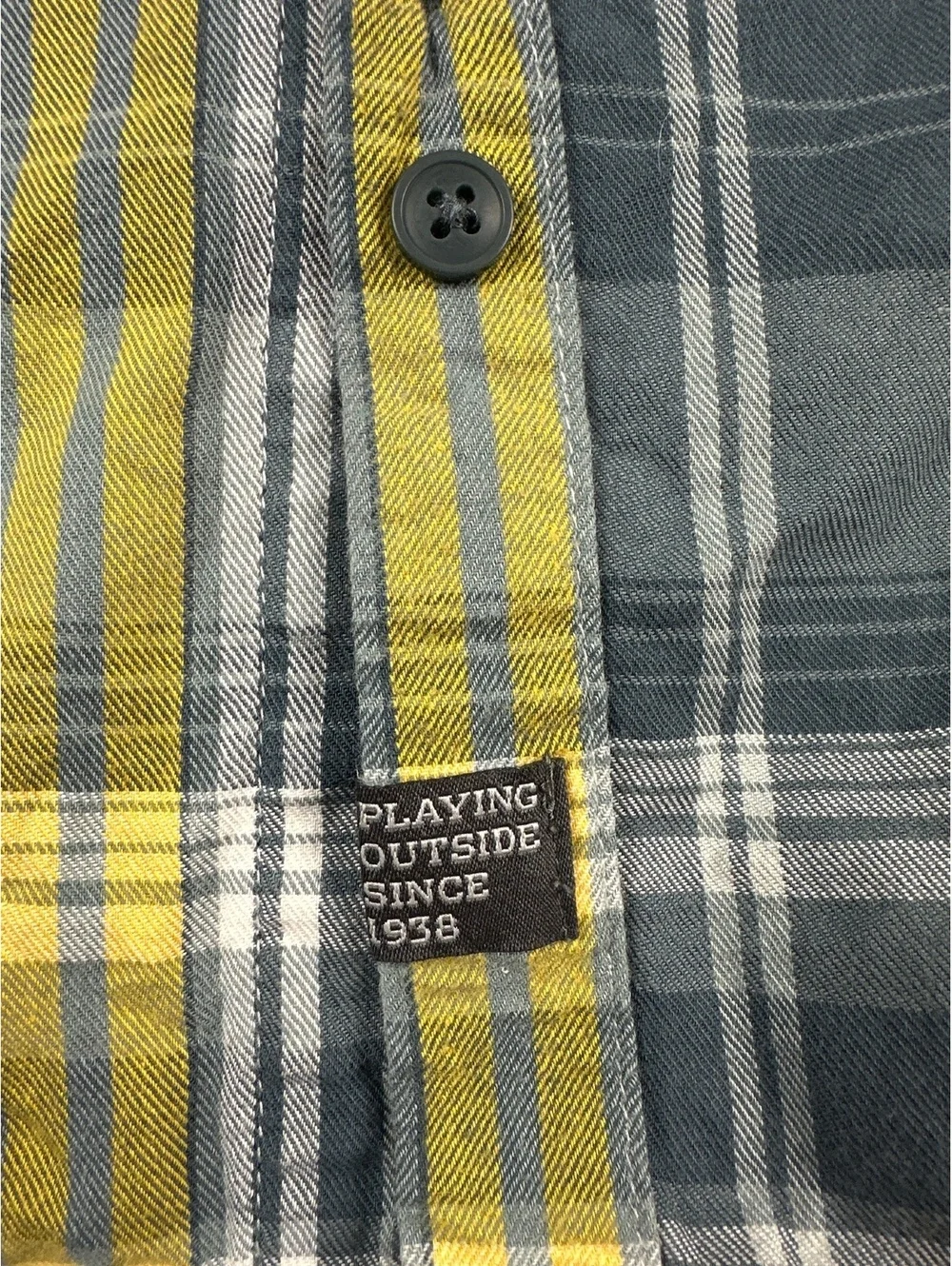 Columbia Flare Gun Flannel Men's L Blue Yellow Plaid Omni-Wick Outdoor